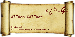 Édes Gábor névjegykártya
